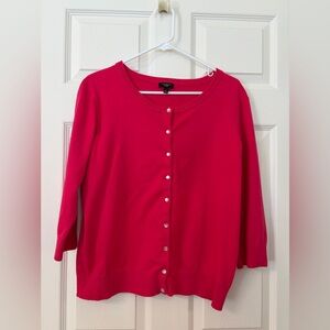 Talbots Hot Pink Pearl Button Cardigan